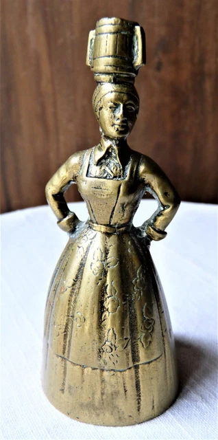Cloche De Table Vintage En Bronze Laiton - Style Marquise Éventail, élégante Et Décorative, Origine France