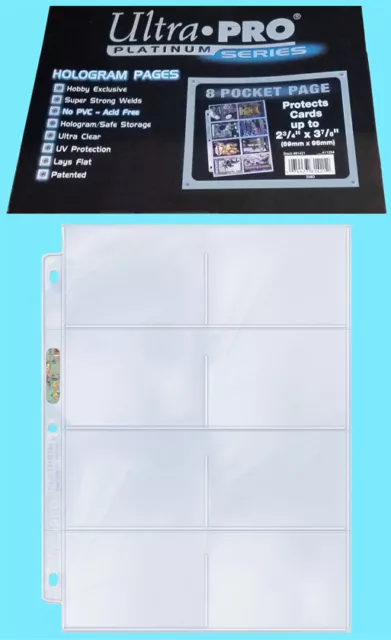 25 ULTRA PRO PLATINUM 8-POCKET Pages Protector Vintage Bowman Card Coupon Sports