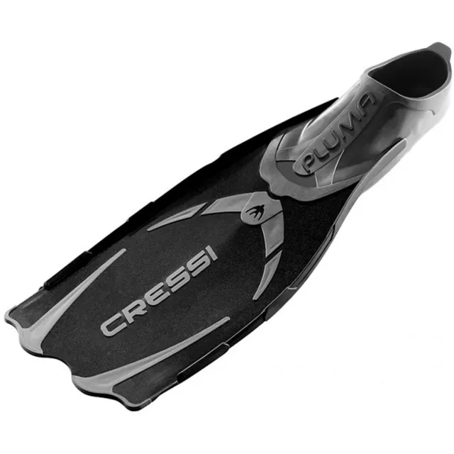 Used Cressi Pluma Full Foot Fins-Black / Silver 3.5-4.5 / 35-36