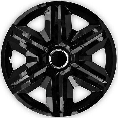 14" Wheel Trims Covers Hubcaps Universal 4 PCS Weather Resistant Solid Black UK