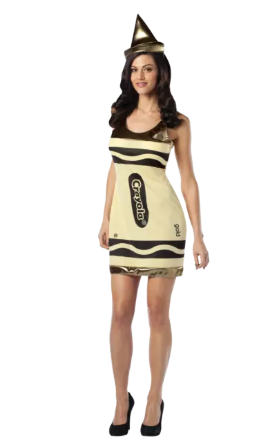 Womens Crayola Crayon Gold Hen Party Group Fancy Dress Costume