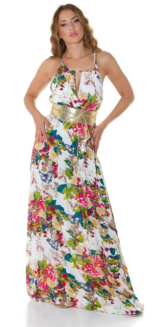 Abito Donna Elegante da Cerimonia Lungo Sexy Vestito da Sera Vestitino per S M 2