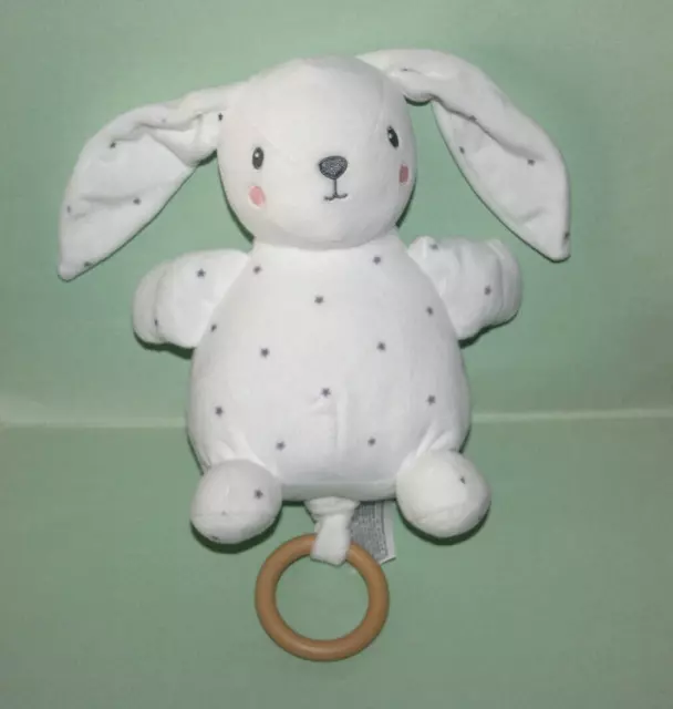 Simba Toys Doudou Peluche Lapin Musical Blanc Etoiles Etat Neuf