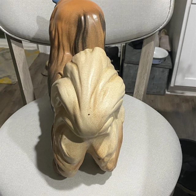 Vintage Crest Mold Ceramic Hand Painted Large Pekingese Dog Puppy Figurine 7