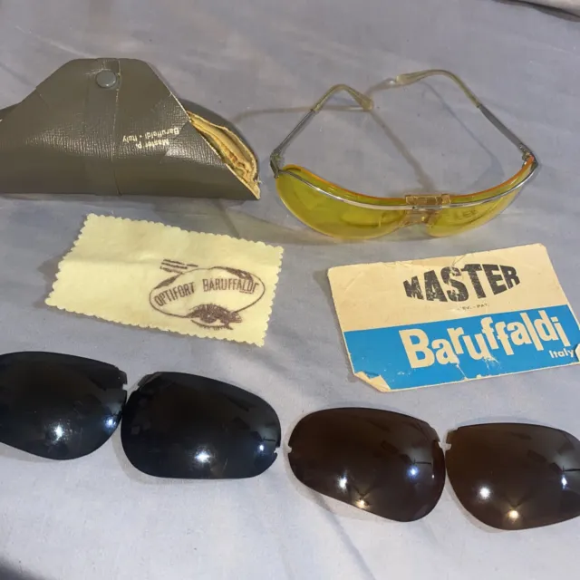 1960’s BARUFFALDI Italy Sunglasses Case~3 Sets Lenses~Manual~EASY RIDER~VINTAGE!