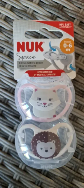 Nuk Space Orthodontic Soothers. 0-6m. Boys/Girls. BPA Free. RECOMMENDED.