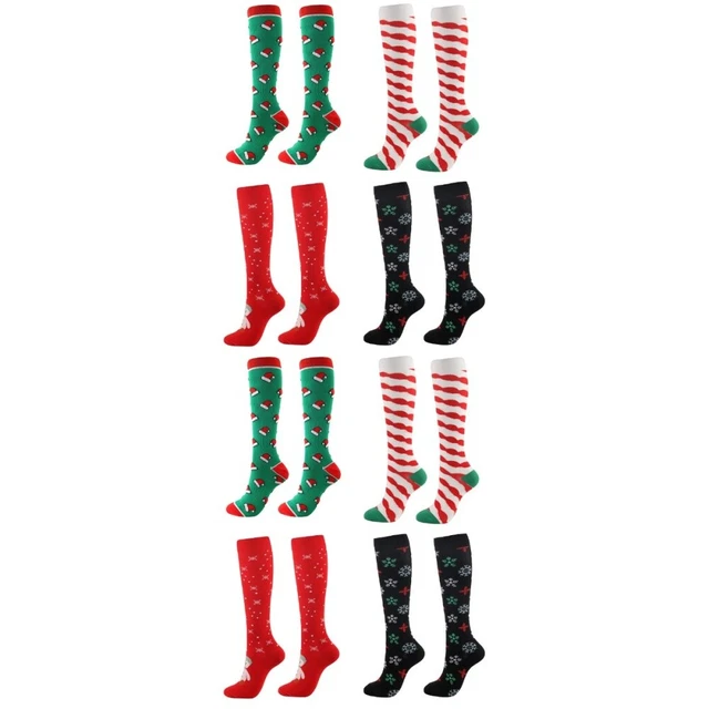 8 Pairs Christmas Cosplay Costume Festival Knee Socks Sports Socks