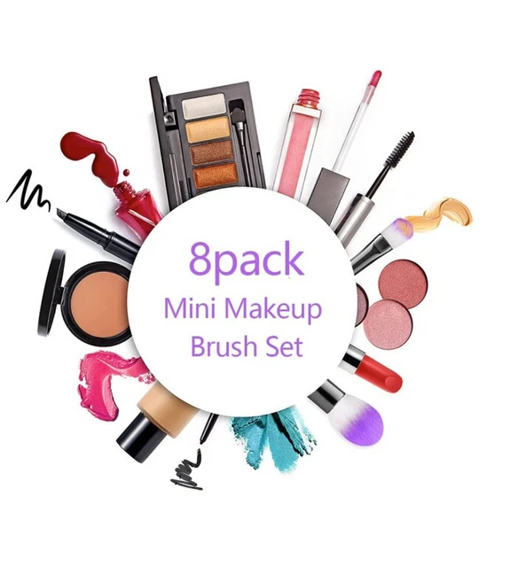 Pennelli Trucco Make-up Professionali Set 8 Pezzi Viola 7