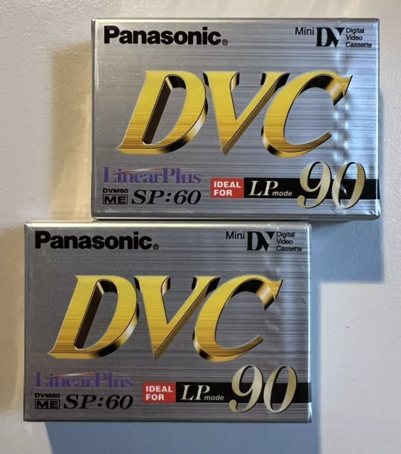 Two Panasonic AY-DVM60EF Mini DVC SP 60 Min 90 Min LP Brand New In Packaging