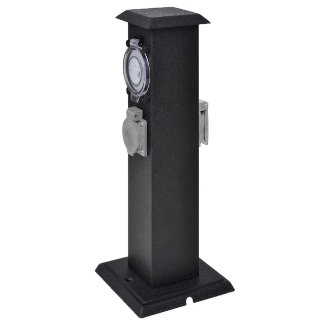 Festnight Borne Jardin Électrique 2 Prises avec Minuterie 15,5 x 15,5 x J7F8