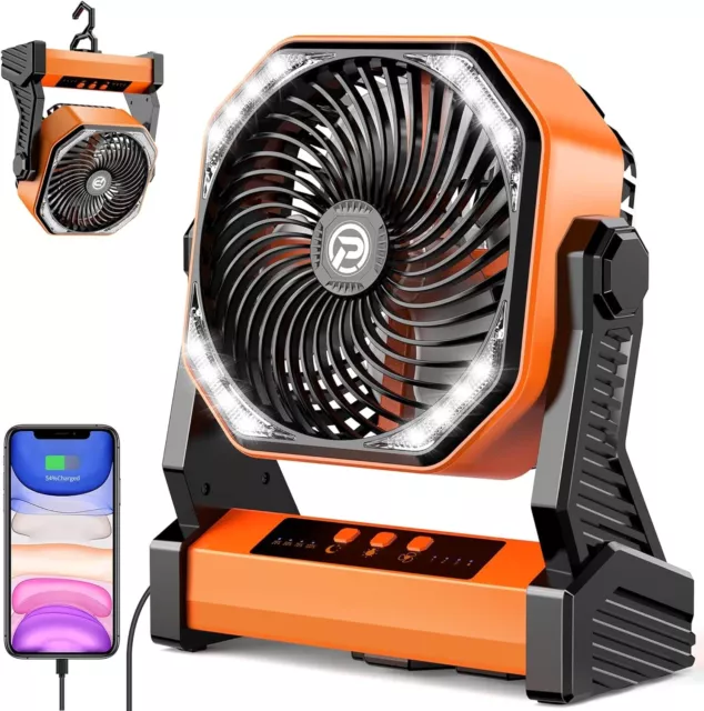 Camping Fan Ventilator Zelt m LED Laterne Kühlung 20000 mAh Wiederaufladbare USB