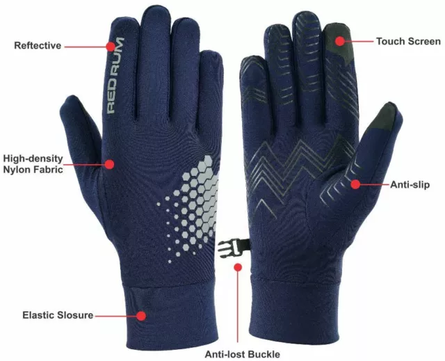 RedRum Winter Warm Thermal Running gloves Men Women Ladies Boys Junior Cycling 3