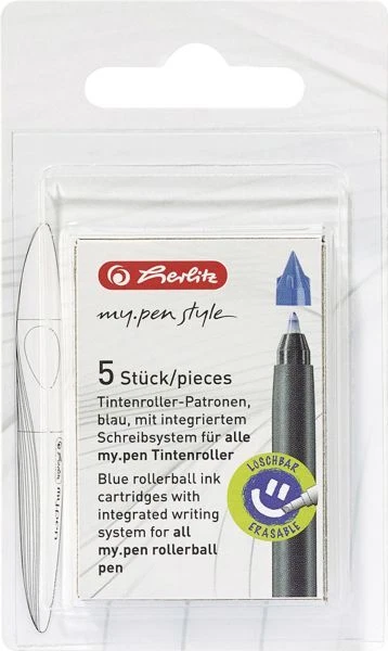 herlitz Tintenroller-Patronen my.pen blau 5 Stück