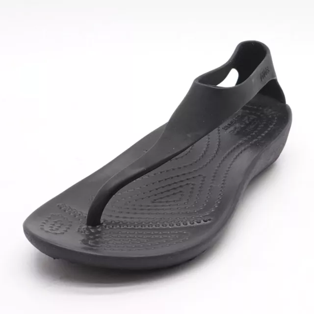 Crocs Sexi Flip Flop Thong Black Slip On Serena Sandals Flats Women’s Size 4