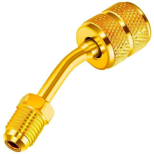 Adaptateur R410 Laiton - Lot De 2 - Mâle 1/4 SAE Vers Femelle 5/16 SAE - Pour Raccords Rapides Automobile, Climatisation