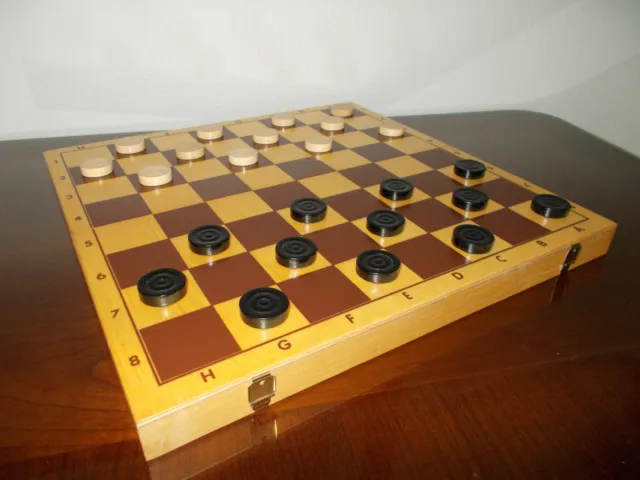 Schachbrett mit Figuren Holz und Dame Brett Figuren, 36 x 36 cm! Sehr gut 2