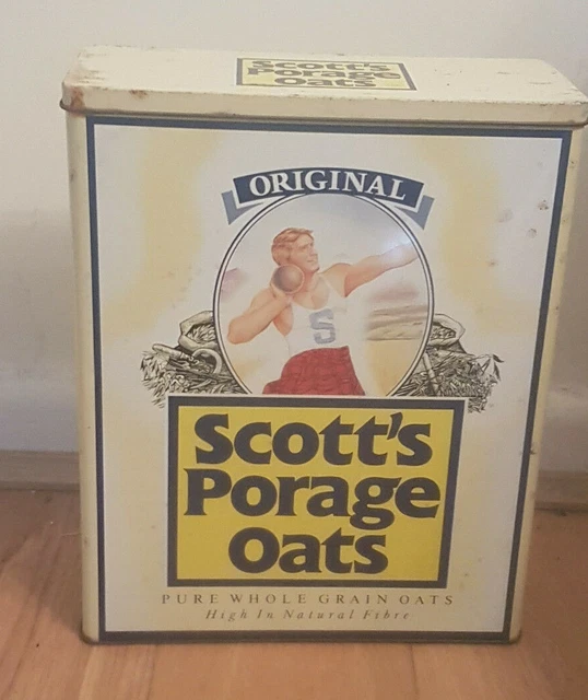 VINTAGE SCOTT'S PORAGE Oats Tin - Used - Vintage Advertising Porridge