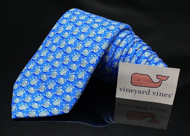 NWT Vineyard Vines Necktie Boy's "DREIDEL"  Blue 50”