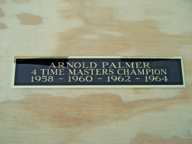 Arnold Palmer 4X Masters Champ Nameplate for a Golf Flag Display Case 1.25 X 6