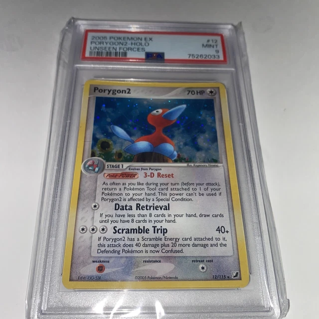 GRADED Porygon2 PSA 9 12/115 Ex Unseen Forces HOLO RARE Pokemon Card 680 MINT
