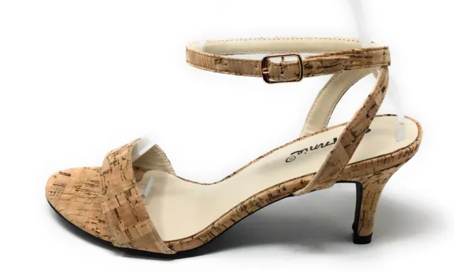 Annie Shoes Womens Lutrec Natural Cork Ankle Strap Sandals Size 8.5 W