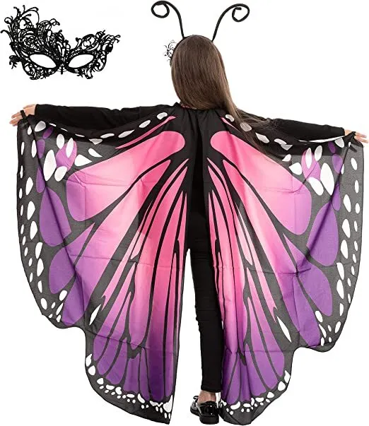 Spooktacular Creations Butterfly Wing Cape Shawl Kid Halloween Costume Accessory