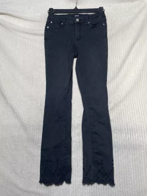 Hudson Jeans Skinny Leg Stretch Girls Size 14 Dark  Wash Denim Low Rise Black