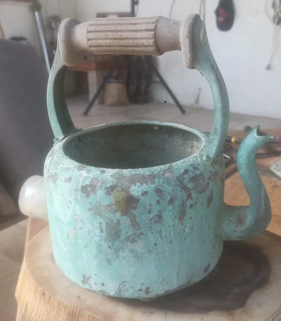 VINTAGE KETTLE SWAN Premier Electric Antique Copper Flaking Peel Off