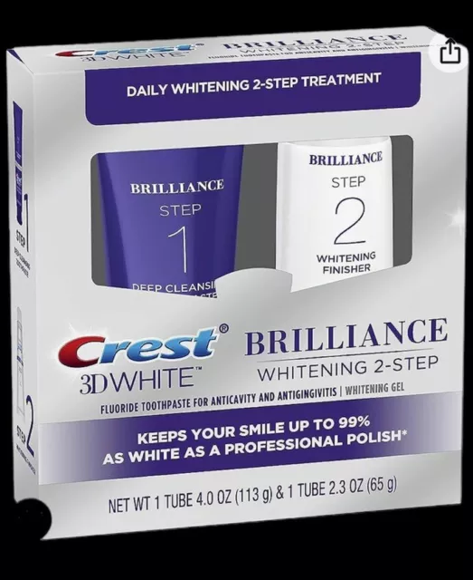 Crest 3D White Brilliance Daily Cleansing Toothpaste Whitening Gel System 04/25