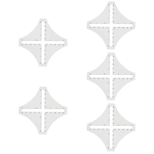 5pcs Tissu de coupe de coupe des quilters Lignes d'échelle du souverain
