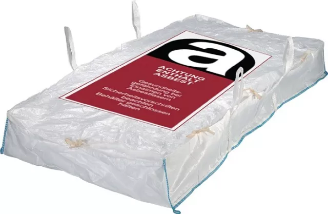 Plattensack Platten-Bag Trgf.1000kg m.Asbestaufdruck PP90g/m²
