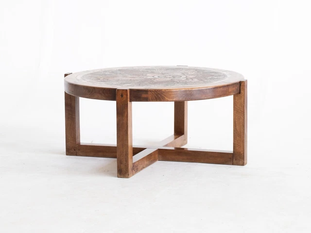 Vallauris Ceramic Coffee Table by JG Picard, French Mid 20th Century