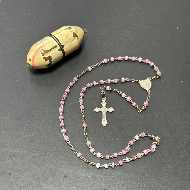 Chapelet Ancien En Acier – XIXème Siècle – Croix Reliquaire – CH66