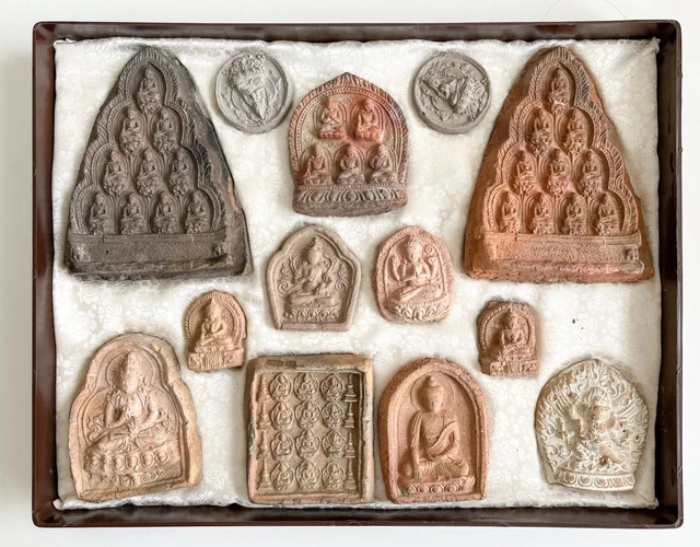 Collezione di 13 buddisti Tsa-Tsa, Tsha-Tsha, Tibet, Buddha