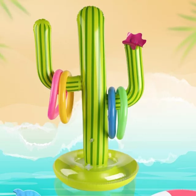 Schwimmbecken Aufblasbares Kaktus-Ring-Wurfspiel-Set Schwimmendes Spielzeug JW