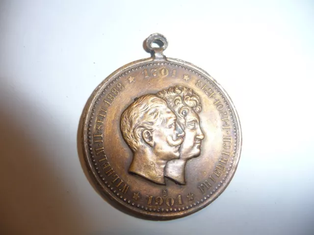 Medaille 1901 Wilhelm II seit 1880 Friedrich II 1701-1713 Erhebung Preussen zum