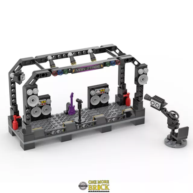 Musik Bühne Konzertständer | Mikrofon Lautsprecher Kamera | Kit aus echtem LEGO