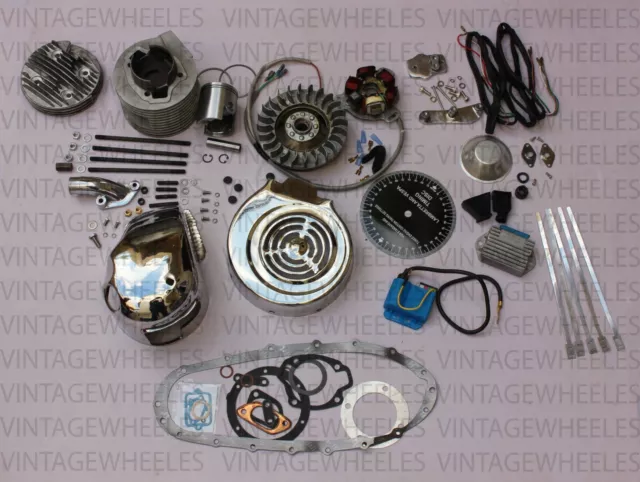 LAMBRETTA CONVERSION 200cc ALLOY POLISHED CYLINDER KIT & LI STD ELECTRONIC KIT