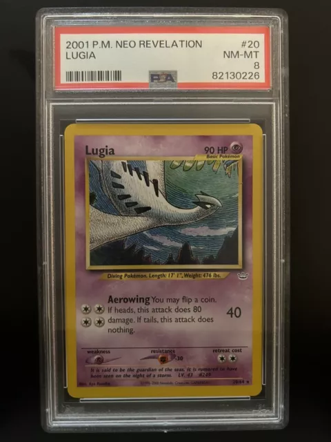 2001 Pokemon Neo Revelation Lugia #20 Unlimited Rare PSA 8 NM-MT Near Mint-Mint