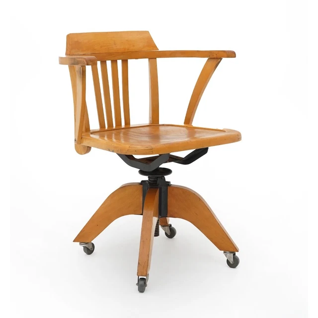 Sedia girevole in faggio della Stella, ’50, mid-century modern, france design