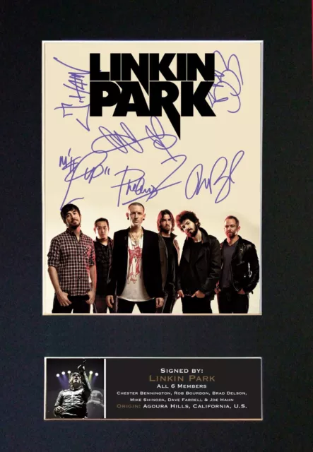 LINKIN PARK Signed Autograph Mounted Photo Repro A4 Print 705