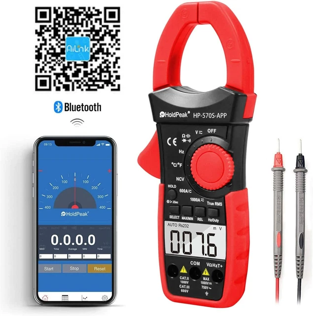 TRMS Digital Clamp Meter Multimeter Diode Continuity DC/AC amp volt w/BackLite
