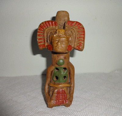 Vintage Clay Handmade Ocarina Flute ~ 5" Tall ~ South America ?