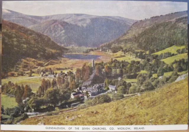 Irish Postcard Vale GLENDALOUGH OF THE SEVEN CHURCHES Wicklow Ireland PC Hely's