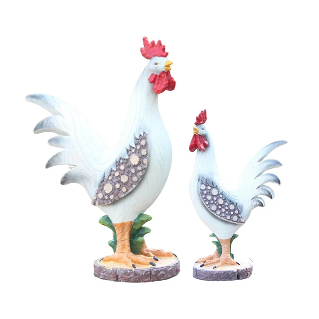 Garden Sculpture Figurine Stands Chicken Statue for Backyard Terrace Outdoor