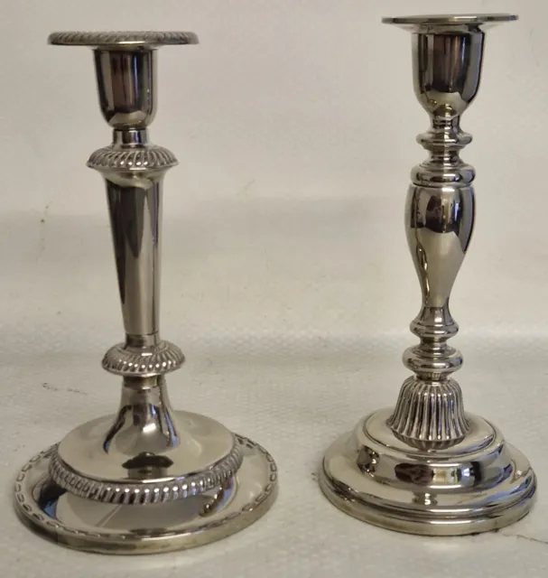 Vintage Pair Of Chinese Silver-Plated Candlesticks
