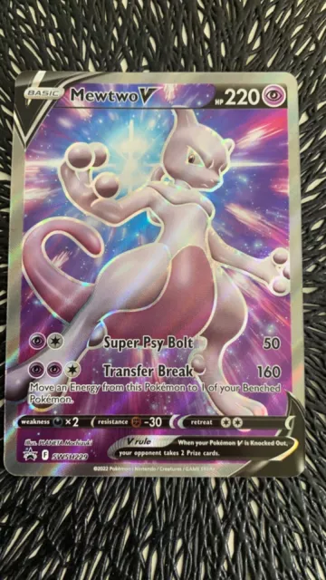 Pokemon TCG - Mewtwo V - SWSH Black Star Promo - Holo Full Art Card - SWSH  229