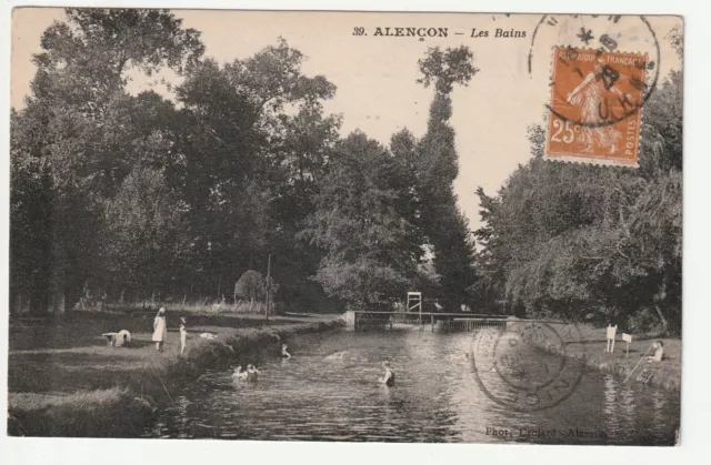 ALENCON - Orne - CPA 61 - vue sur les bains - Baignade