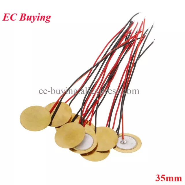 10pcs Piezoelectric Piezo Ceramic Wafer Plate 35mm For Buzzer Loudspeaker DIY