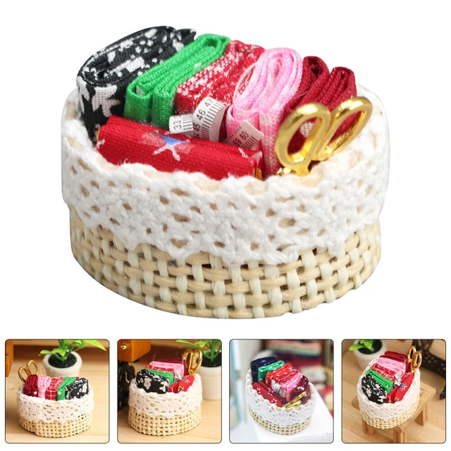 Child Decorative Mini Cloth Basket Landscaping Miniature Toy